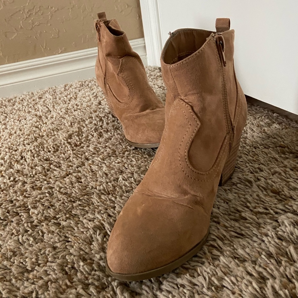Tan Suede Booties